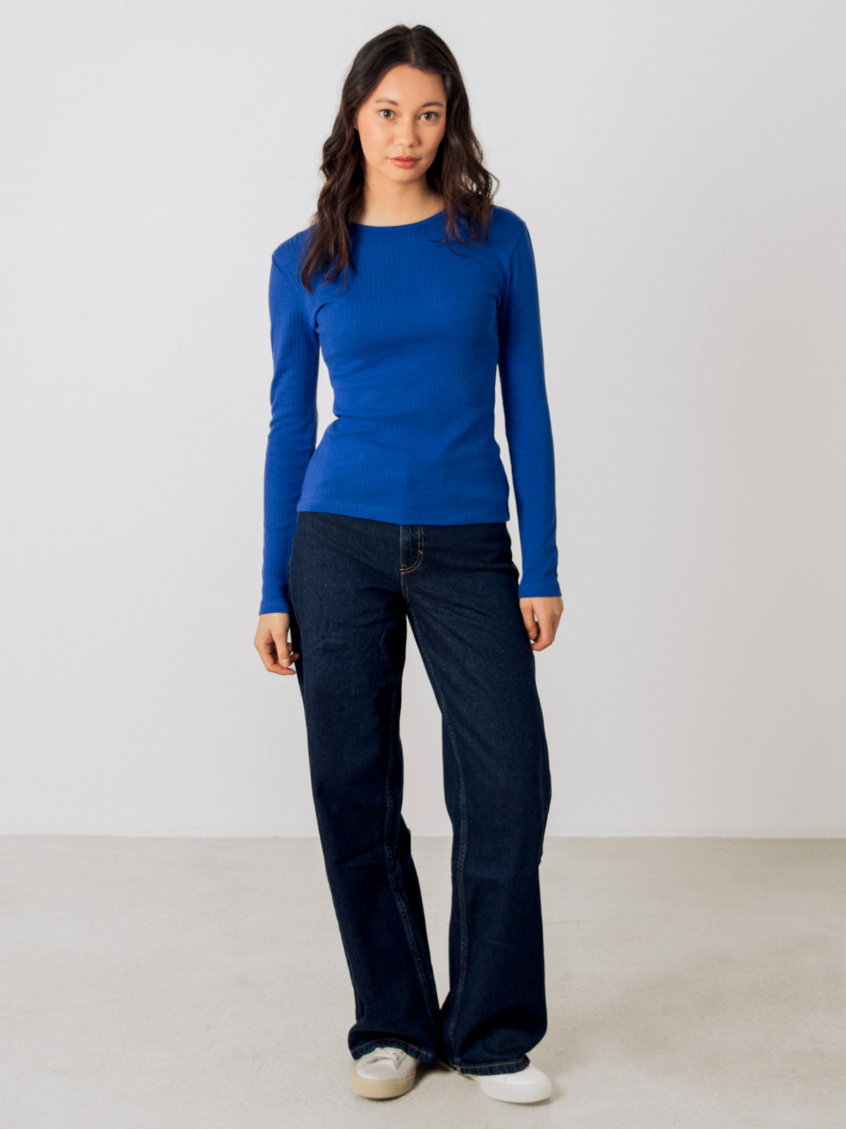 Geripptes Langarm Shirt