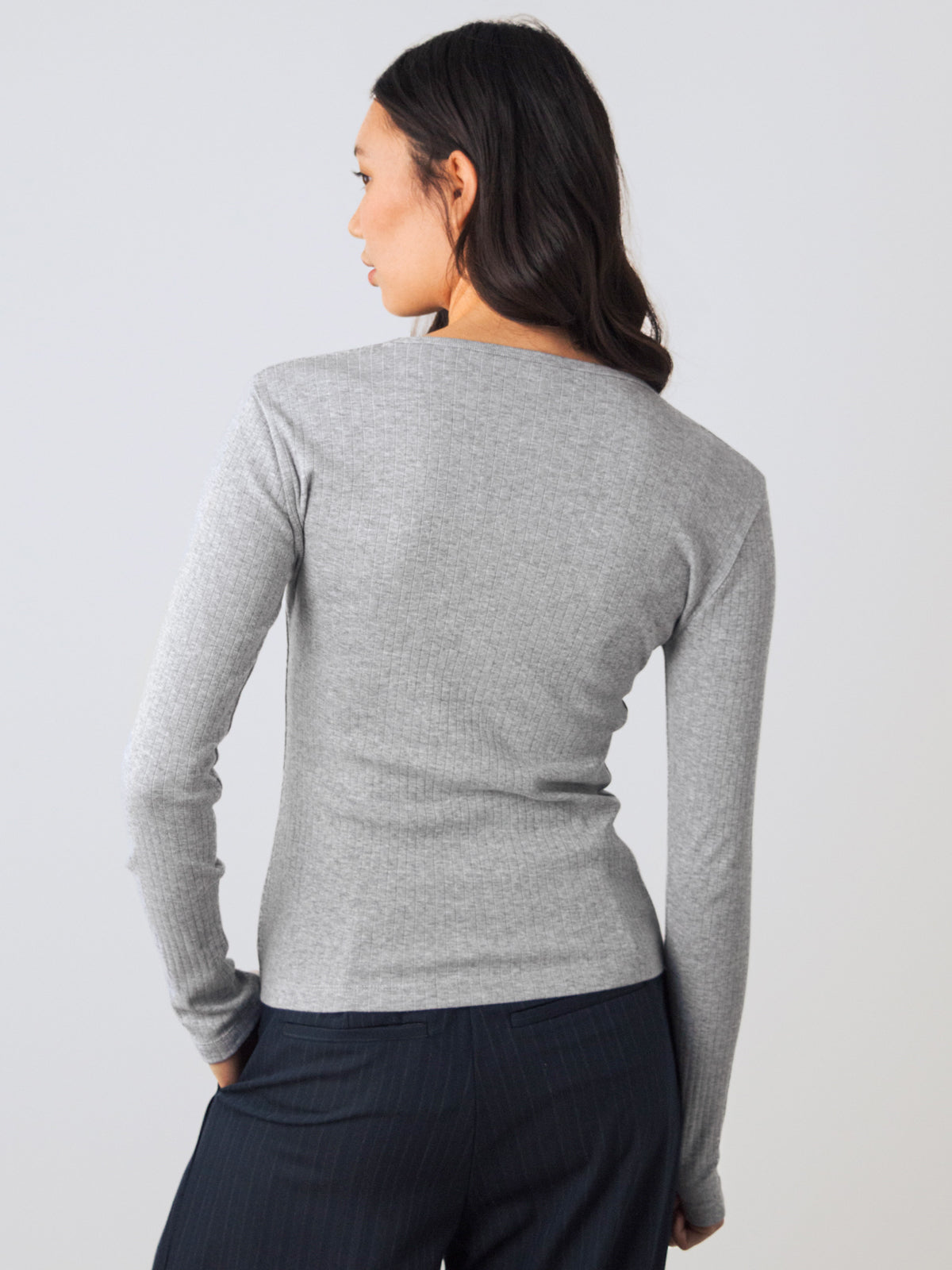 Geripptes Langarm Shirt
