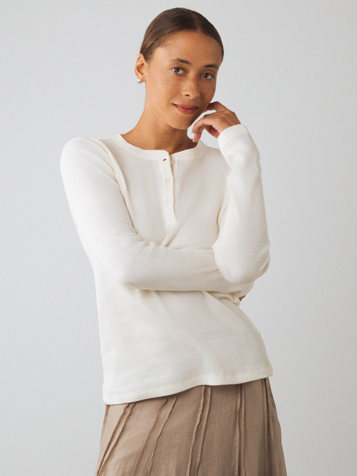 Langes Henley-Shirt