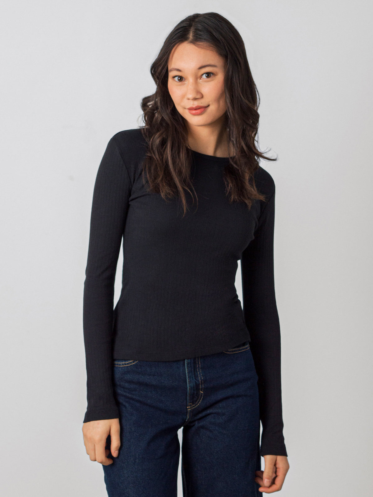 Geripptes Langarm Shirt