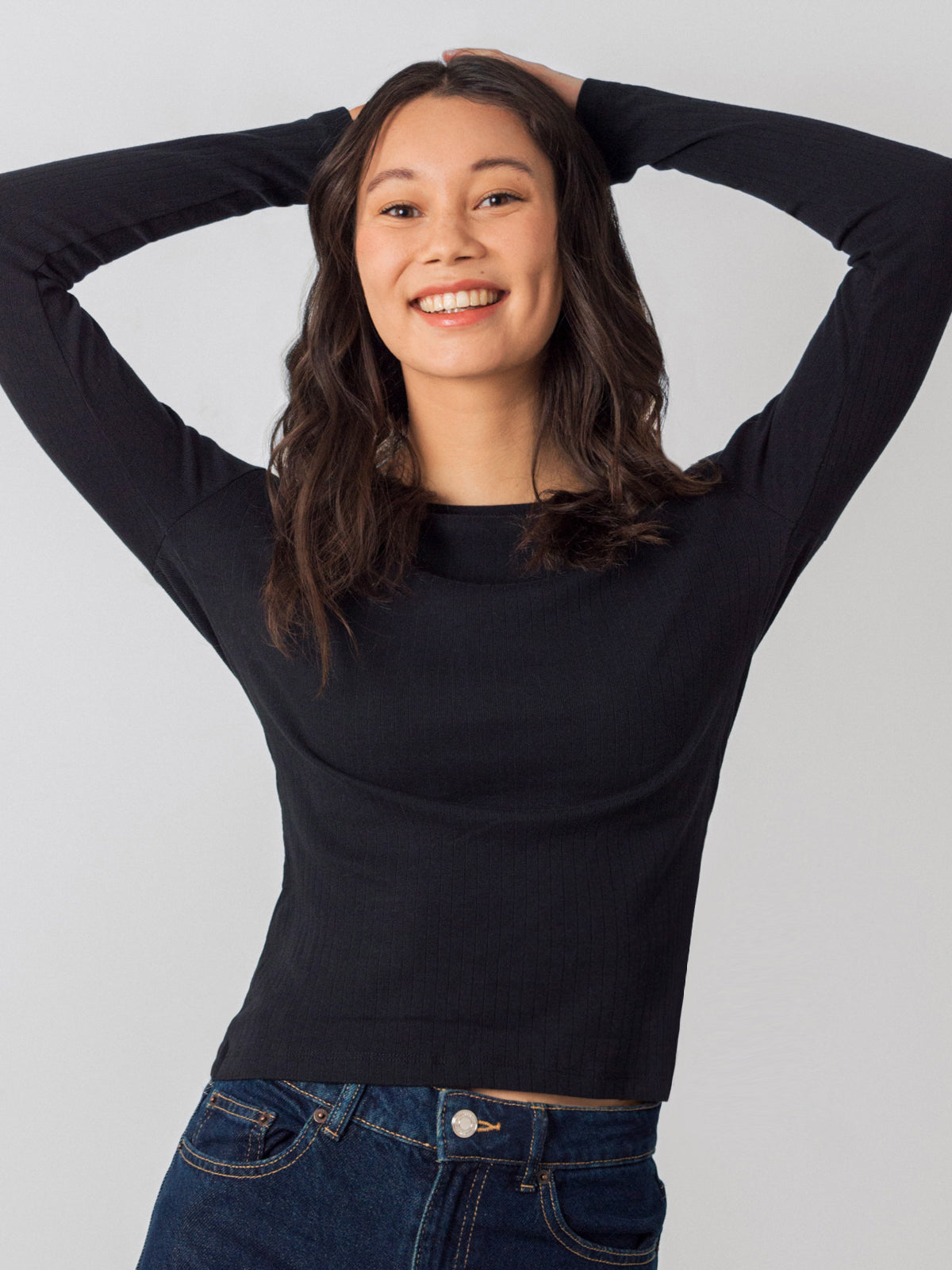 Geripptes Langarm Shirt