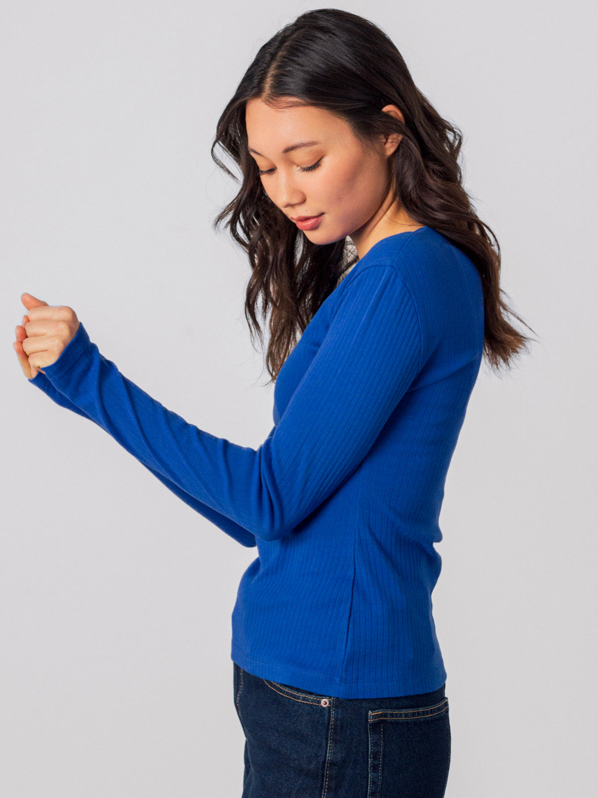 Geripptes Langarm Shirt