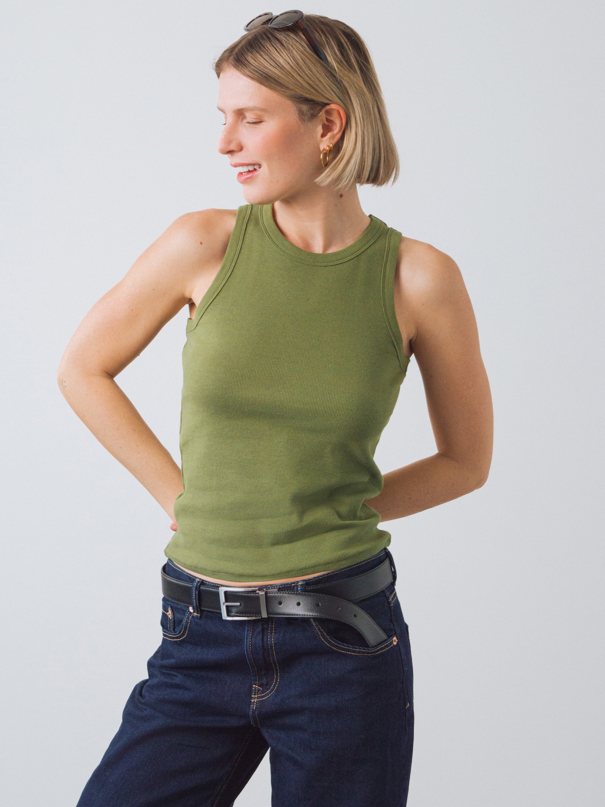 Ribbed Racer Top