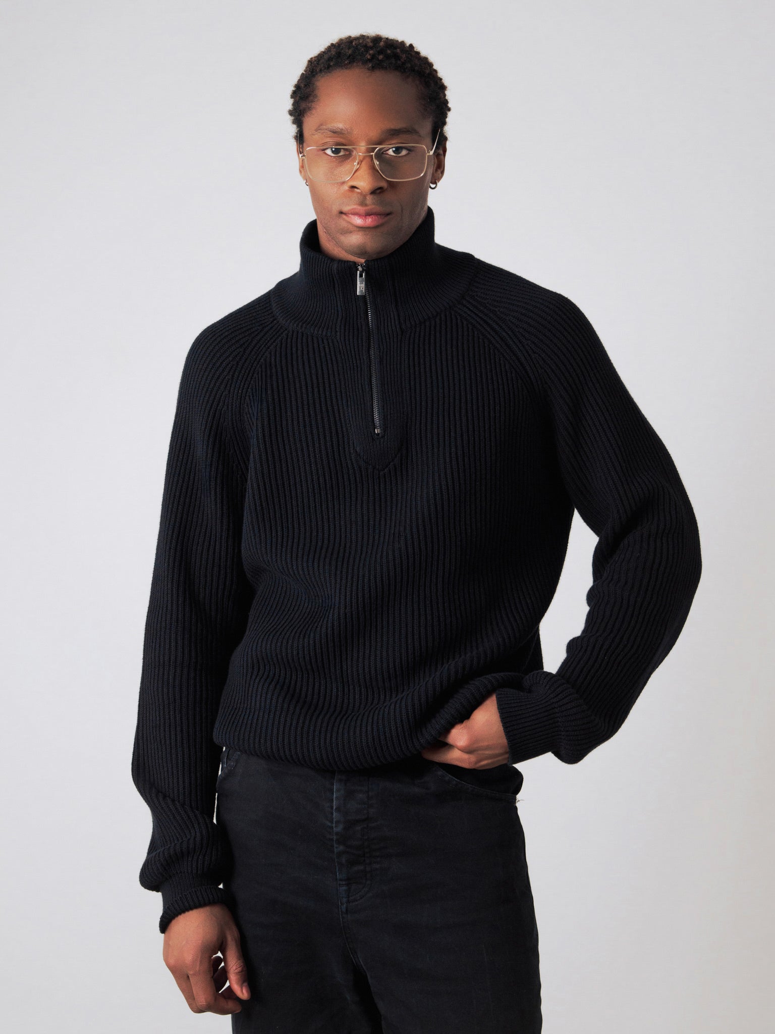 Half-Zip-Strick Männer