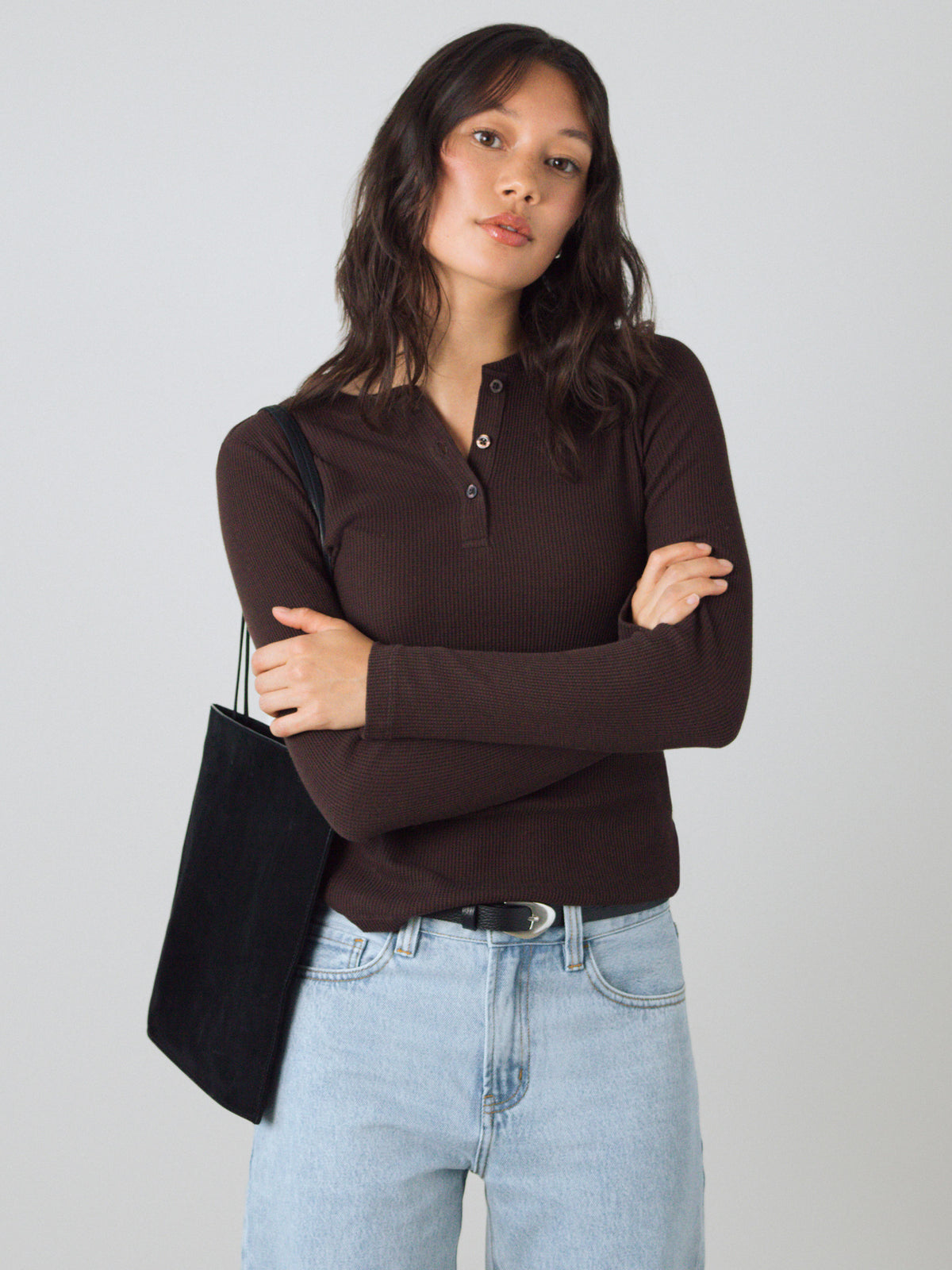 Langes Henley-Shirt