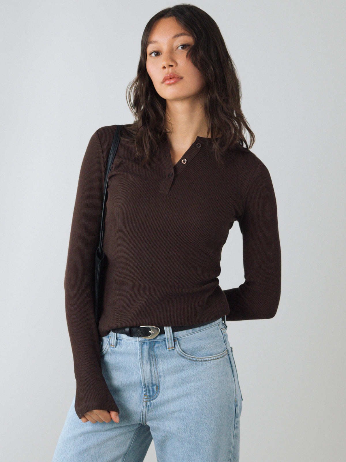 Langes Henley-Shirt