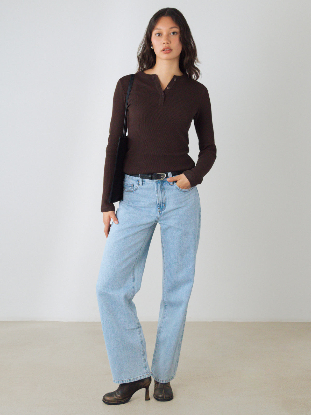 Langes Henley-Shirt